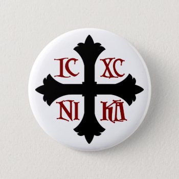 Icxc Nika Cross Button by The_Art_of_Sophia at Zazzle