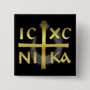 ICXC NIKA Jesus Christ Conquers Nazarene button