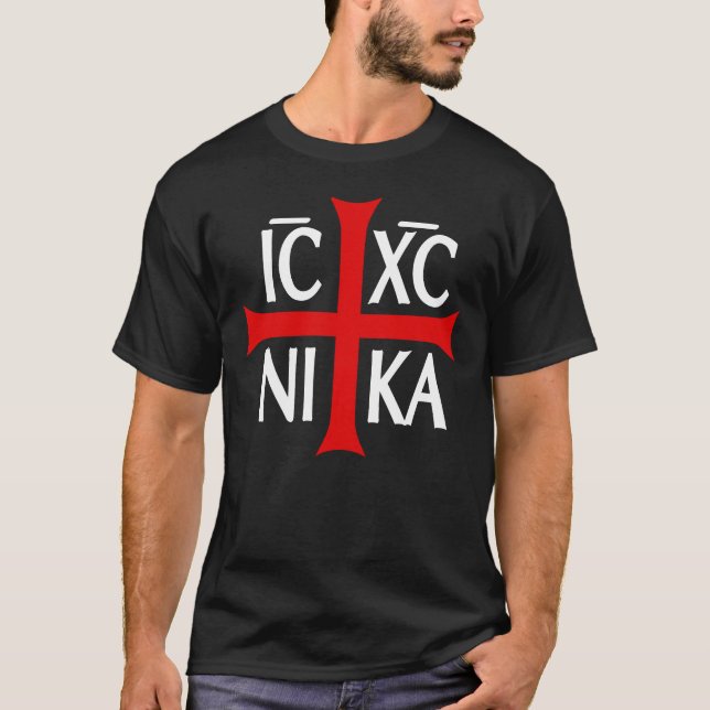 ICXC NIKA, Jesus Christ Conquers. T-Shirt (Front)