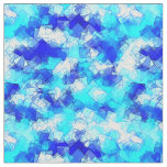 Icy Abstract Blue Overlapping Square Pattern Fabric