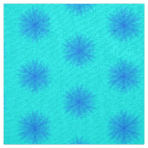 Icy Aqua and Blue Snowflake Pattern Fabric