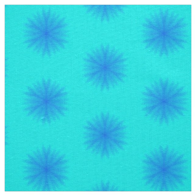 Icy Aqua and Blue Snowflake Pattern Fabric (Swatch)