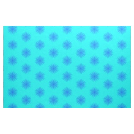 Icy Aqua and Blue Snowflake Pattern Fabric