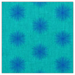 Icy Aqua and Blue Snowflake Pattern Fabric