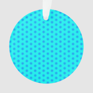 Icy Aqua and Blue Snowflake Pattern Ornament