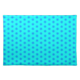 Icy Aqua and Blue Snowflake Pattern Placemat
