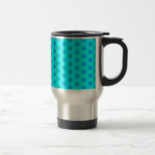 Icy Aqua and Blue Snowflake Pattern Travel Mug