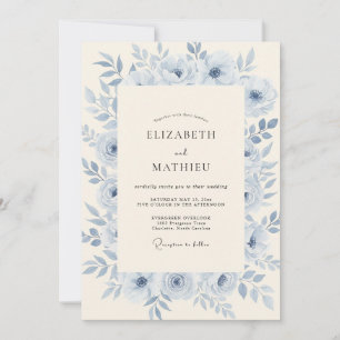 Icy Azure Ethereal Wedding Invitation