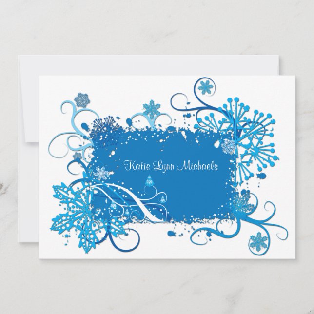 Icy Blue Bridal Shower Invitation (Front)