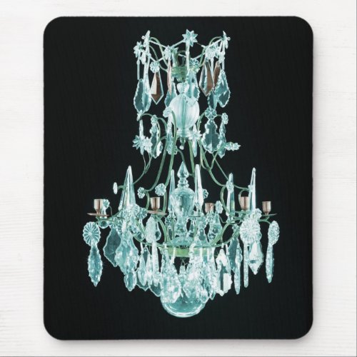 Icy Blue Chandelier Mouse Pad