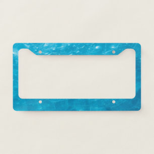 Icy Blue Crystal Texture with Modern Sparkling License Plate Frame