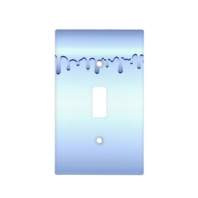 Icy Blue Drip Glam Luxurious Light Switch Cover (Front)