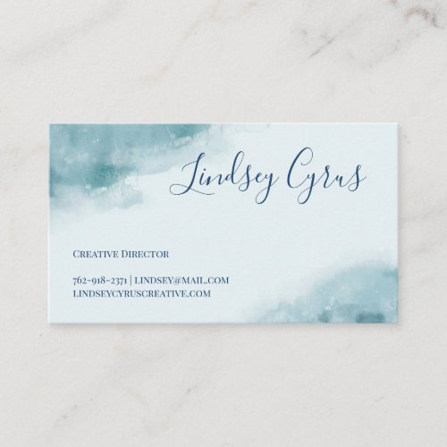 Icy Blue Frosted Watercolor Business Card