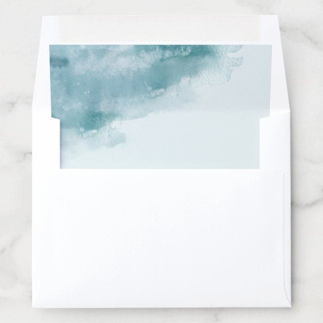 Icy Blue Frosted Watercolor Envelope Liner (In Envelope)