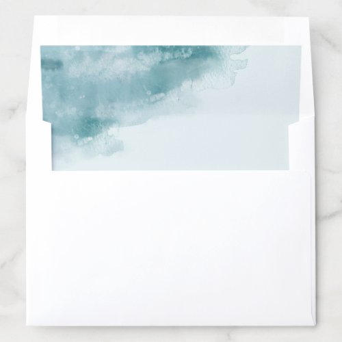 Icy Blue Frosted Watercolor Envelope Liner