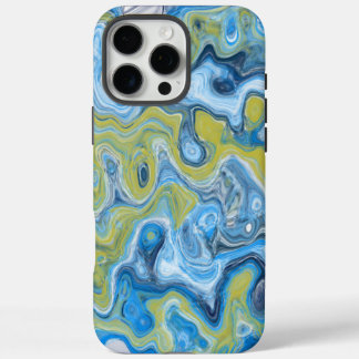 Icy Blue Green Colorful Abstract Marble Texture Li iPhone 16 Pro Max Case