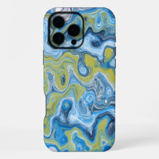 Icy Blue Green Colorful Abstract Marble Texture Li iPhone 16 Pro Max Case