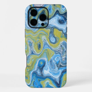 Icy Blue Green Colorful Abstract Marble Texture Li iPhone 16 Pro Max Case