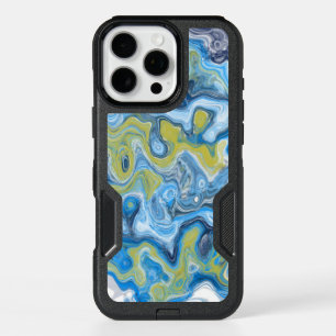 Icy Blue Green Colorful Abstract Marble Texture Li iPhone 16 Pro Max Case