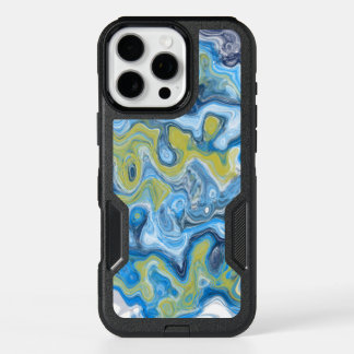 Icy Blue Green Colorful Abstract Marble Texture Li iPhone 16 Pro Max Case