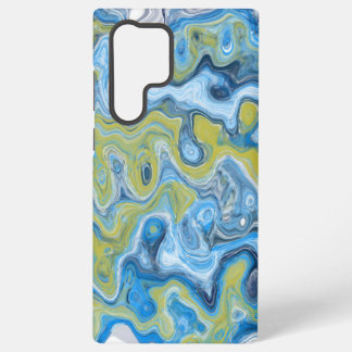 Icy Blue Green Colorful Abstract Marble Texture Li Samsung Galaxy S22 Ultra Case