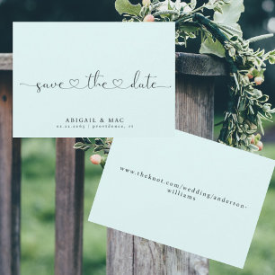 Icy Blue Heart Font Save the Date