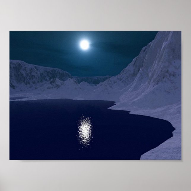 Icy Blue Moonlight Poster (Front)
