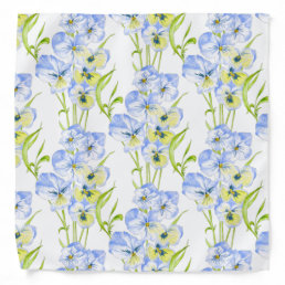 Icy Blue Pansies on a Bandana