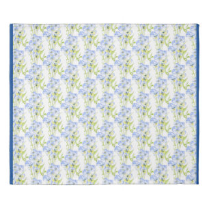 Icy Blue Pansies on a Duvet Cover