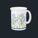 Icy Blue Pansies on a Porcelain Pitcher<br><div class="desc">The design on this product is based on a painting of Icy Blue Pansies by me. With its cool aesthetic,  it has been formatted to bring visual relief to people in hot summer. Pansies are seasonal,  but now with this product you can savor their beauty all year round.</div>