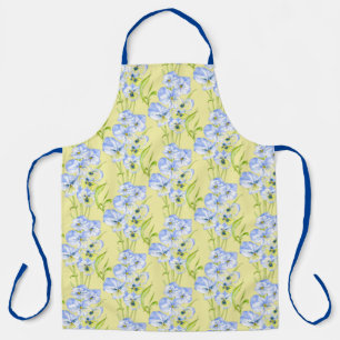 Icy Blue Pansies on an Apron