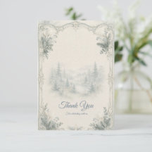 Icy Blue Rococo Castle Thank You Chateau