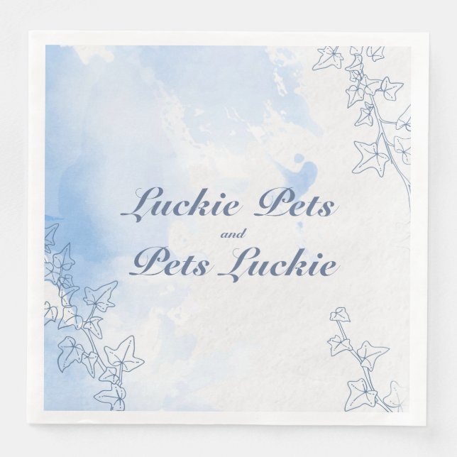 Icy Blue snow flake wedding Paper Dinner Napkins (Front)