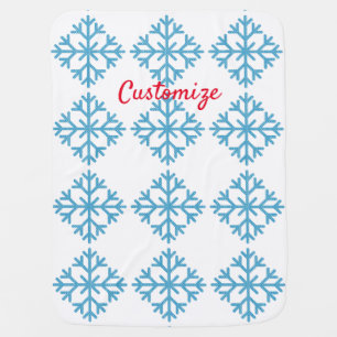 Icy Blue Snowflake Thunder_Cove Baby Blanket