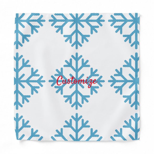 Icy Blue Snowflake Thunder_Cove   Bandana (Front)