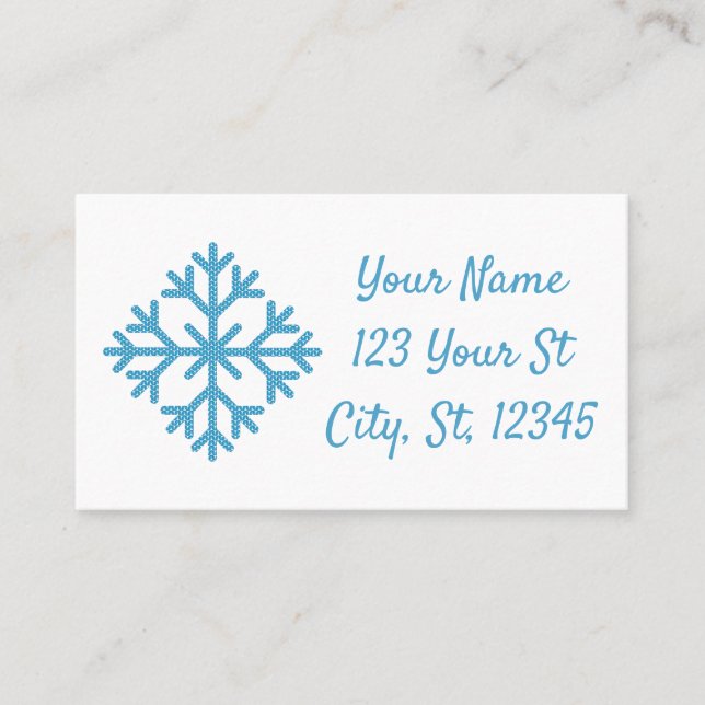 Icy Blue Snowflake Thunder_Cove Business Card (Front)