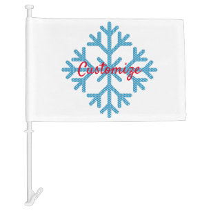 Icy Blue Snowflake Thunder_Cove Car Flag