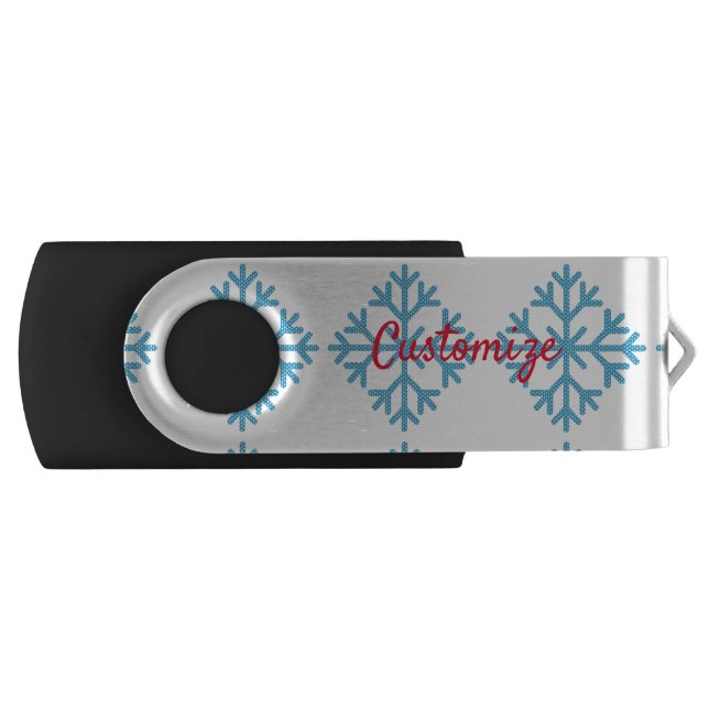 Icy Blue Snowflake Thunder_Cove   Flash Drive (Front)