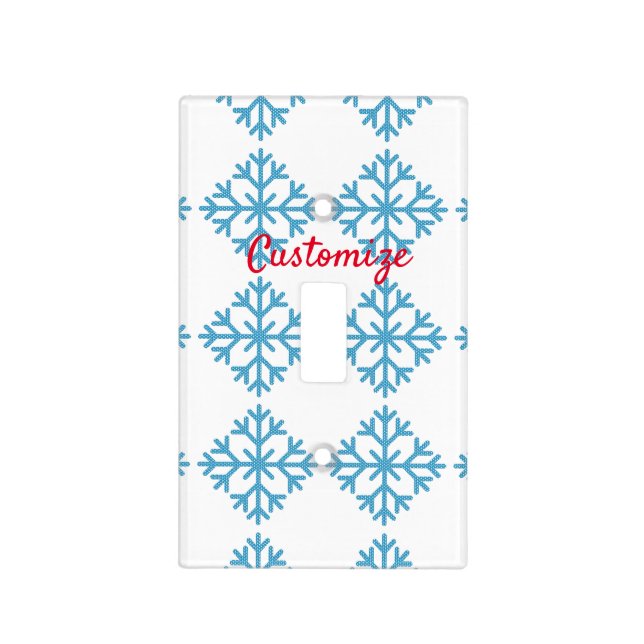 Icy Blue Snowflake Thunder_Cove Light Switch Cover (Front)