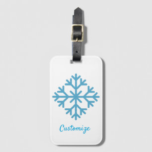 Icy Blue Snowflake Thunder_Cove Luggage Tag