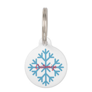 Icy Blue Snowflake Thunder_Cove Pet ID Tag