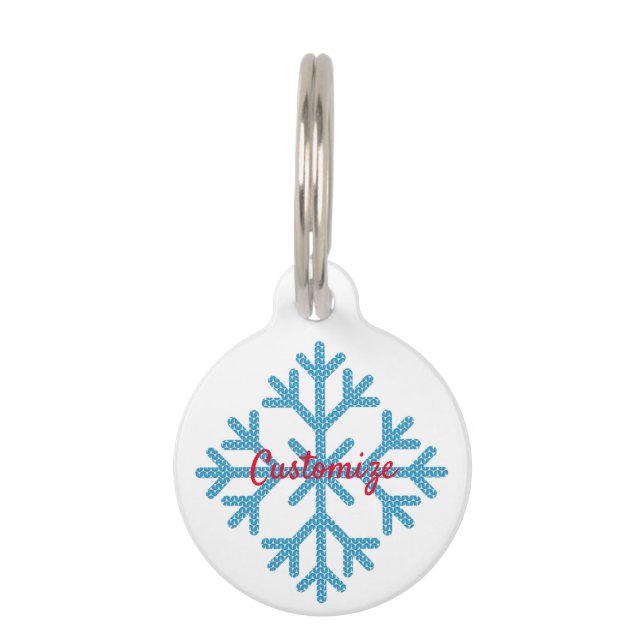 Icy Blue Snowflake Thunder_Cove     Pet ID Tag (Front)