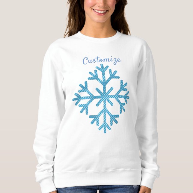 Icy Blue Snowflake Thunder_Cove      Sweatshirt (Front)