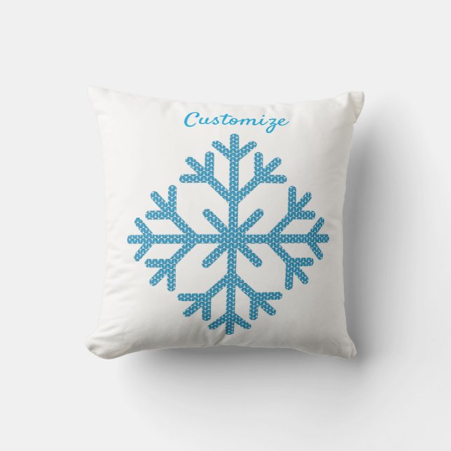 Icy Blue Snowflake Thunder_Cove  Throw Pillow (Front)
