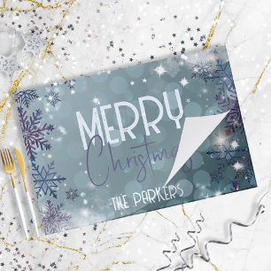 Icy Blue Snowflake Winter Wonderland Xmas Placemat