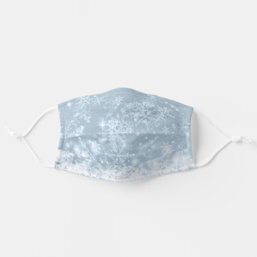 Icy Blue Snowflakes Adult Cloth Face Mask