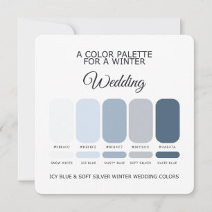 Icy Blue Soft Silver Winter Wedding Palette Card