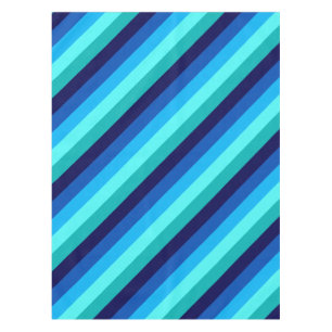 Icy Blue Teal Stripes Small Tablecloth