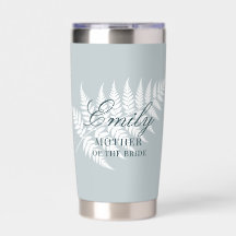 Icy Blue White Fern Mother of the Bride