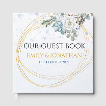 Icy Blue Winter Floral Personalized Wedding